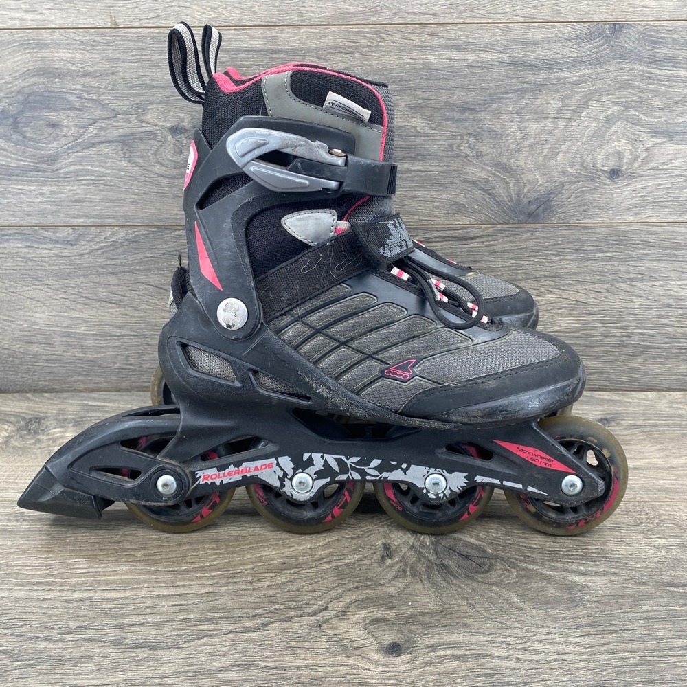Rollerblade Zetrablade Inline Skates Womens 7 Black Pink 80mm Wheels Fitness